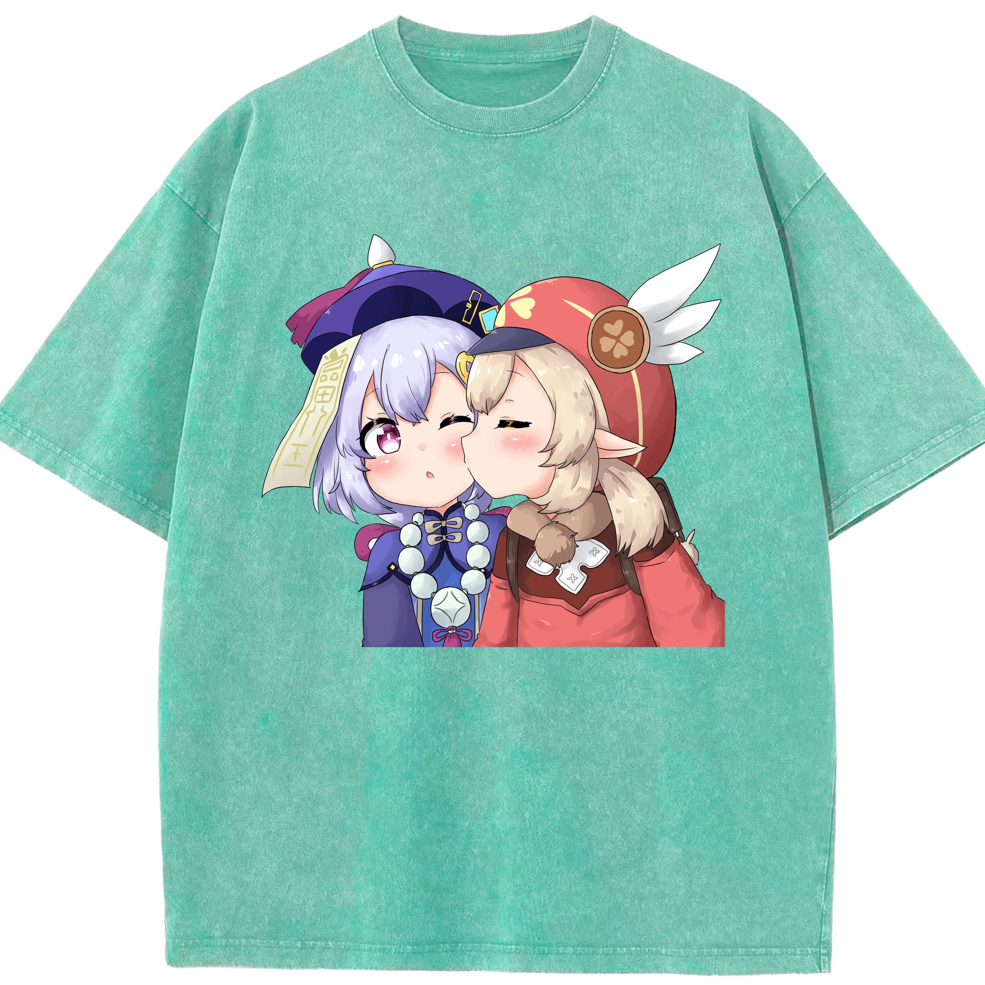 げんし神 七七 なな  genshin Nana 綿100% ヴィンテージ風 半袖Tシャツ（フロントプリント）